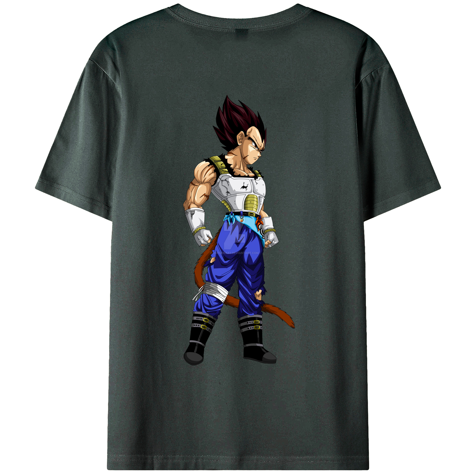 （画像用） ドラゴンボール ベジータ四世（Bejīta Yonsei）DRAGON BALL Vegeta IV 綿100％ メンズ半袖Tシャツ（バックプリント） 通気性